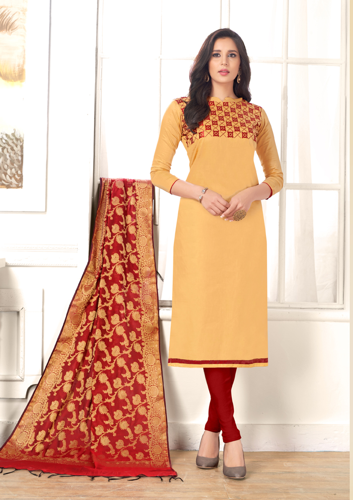 Chunri Vol 2 By Gangour Presents Cotton Banaras Dupatta Dress Material Chunri Vol 2 By Gangour Presents Cotton Banaras Dupatta Dress Material